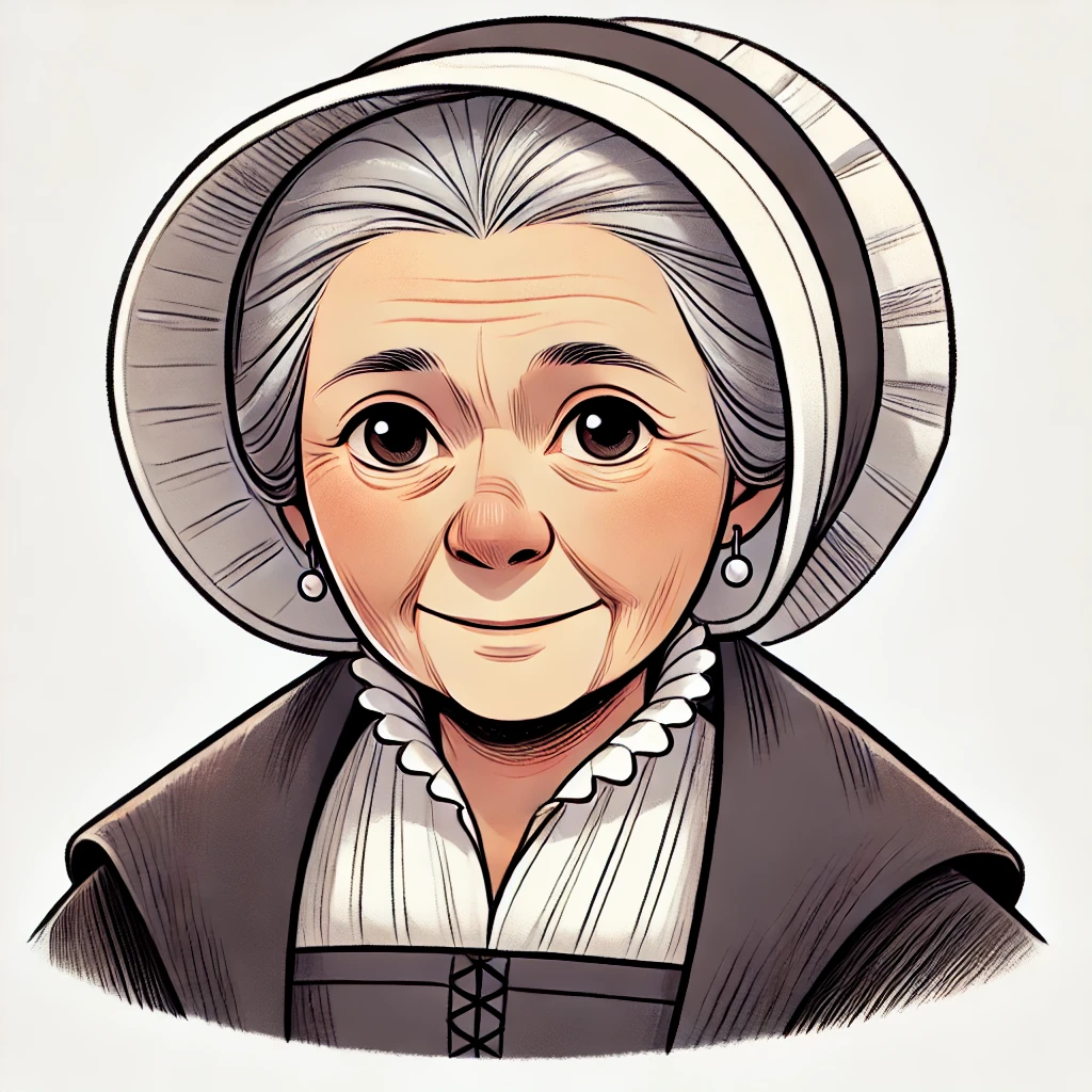 Old Lady Portrait Cartoon Art