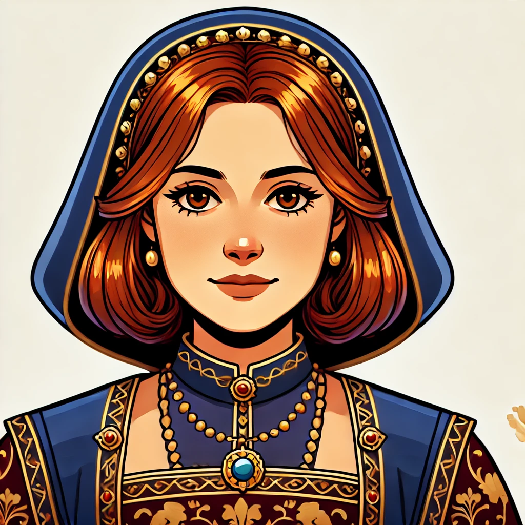 Queen Katherine Portrait Cartoon Art